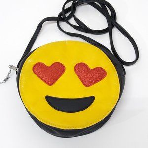 No Boundaries Heart Eyes Emoji Face Crossbody Shoulder Purse Bag Novelty